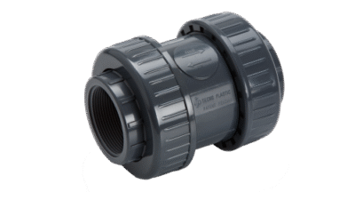 CHECK VALVE WITH TWO PVC UNIVERSALS FOR VERTICAL AND HORIZONTAL USE